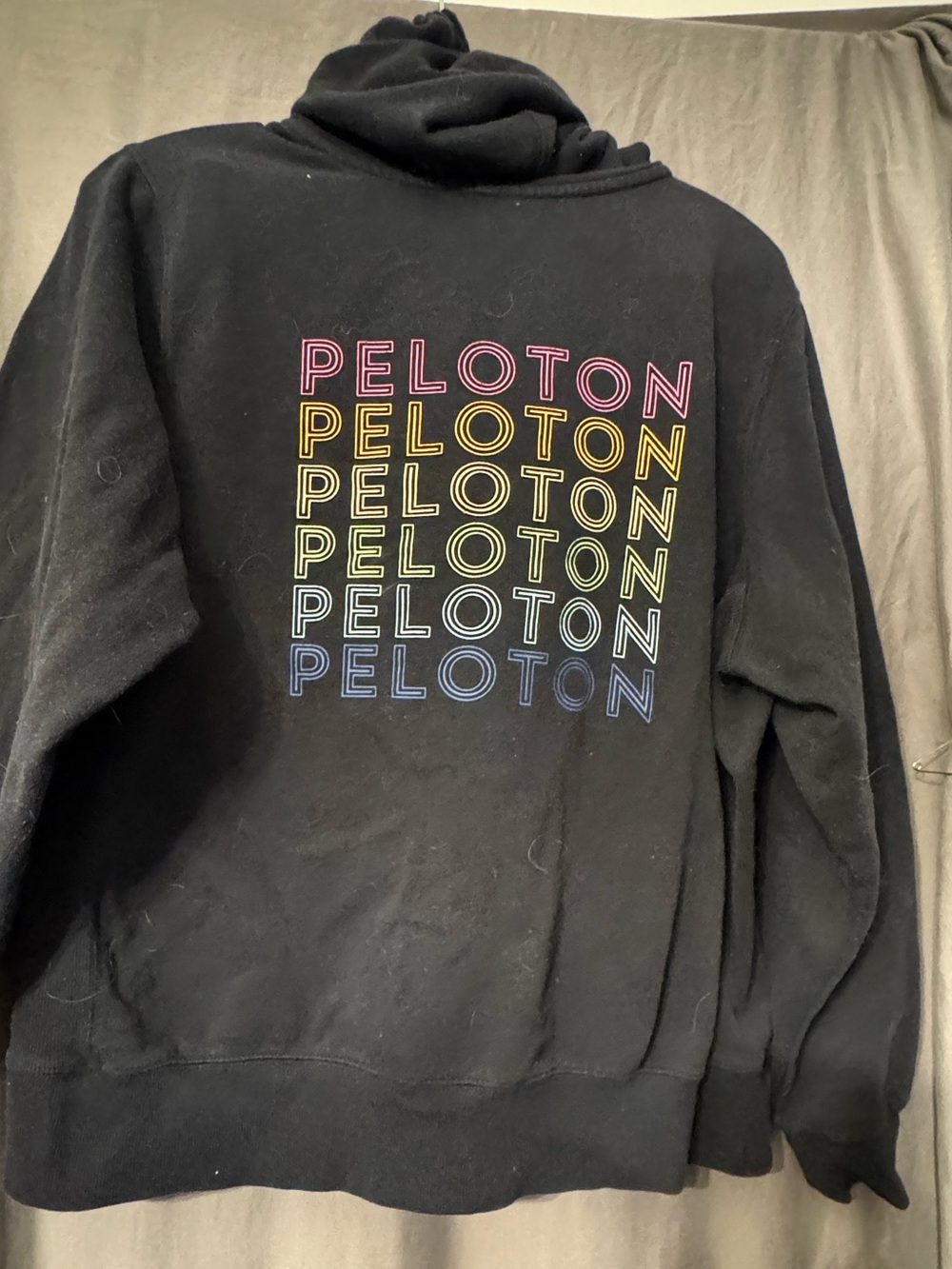 Peloton Black Zip Hoodie with Multicolor Logo -Size 1X